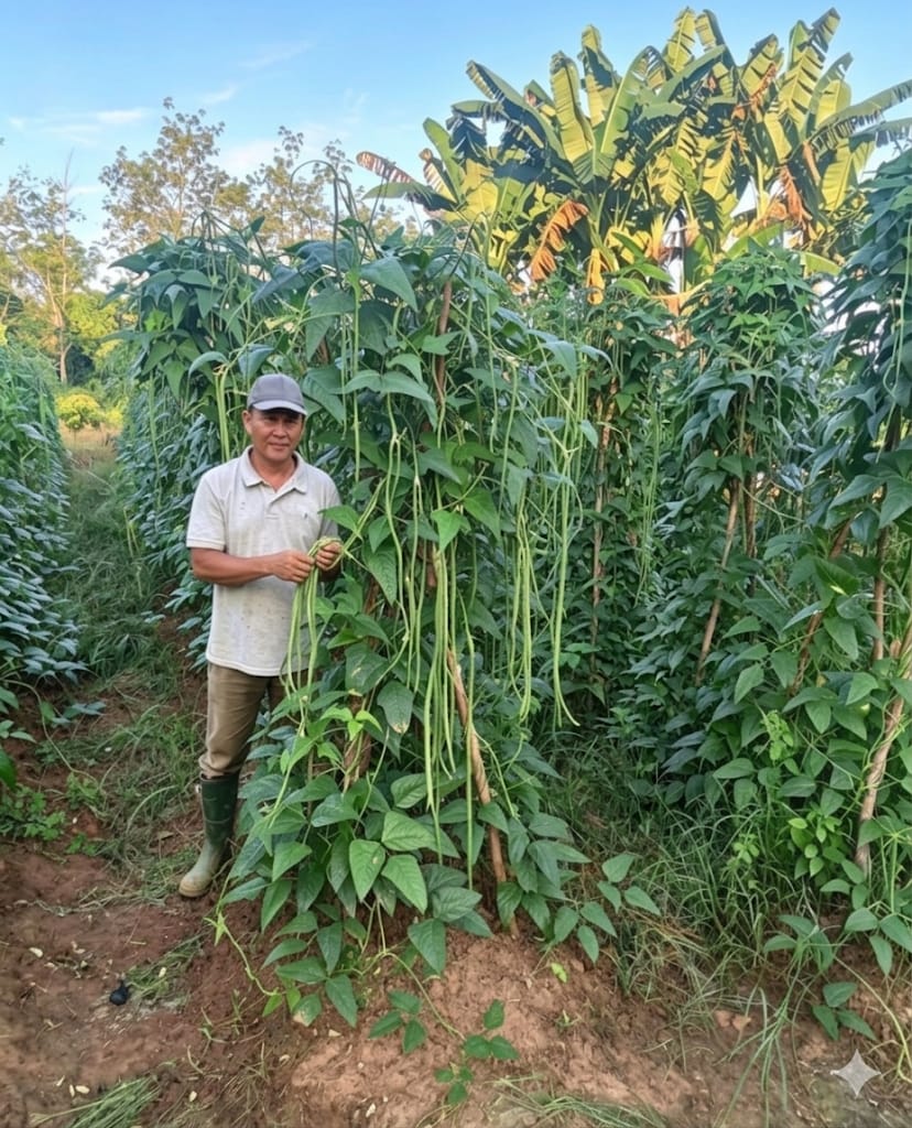 Kebun Ketahanan Pangan Desa Gunung Ulin Panen Kacang Panjang, Warga Antusias Membeli Hasil Lokal